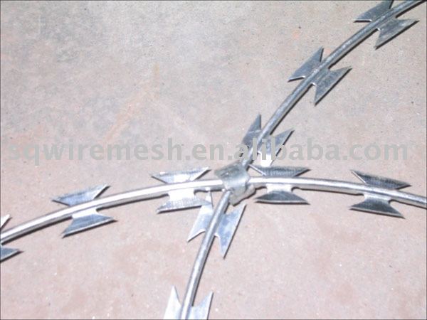 razor barbed stainless steel wire mesh/razor prong wire mesh