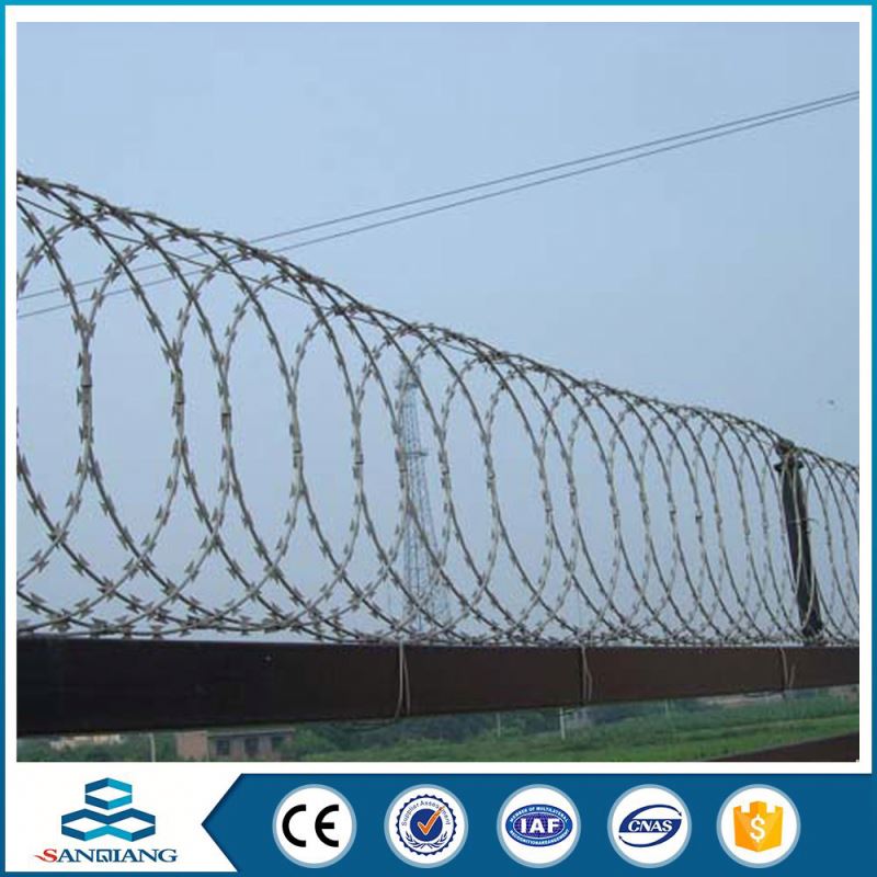 8m concertina wire single coil aluminum alloy razor barbed wire for