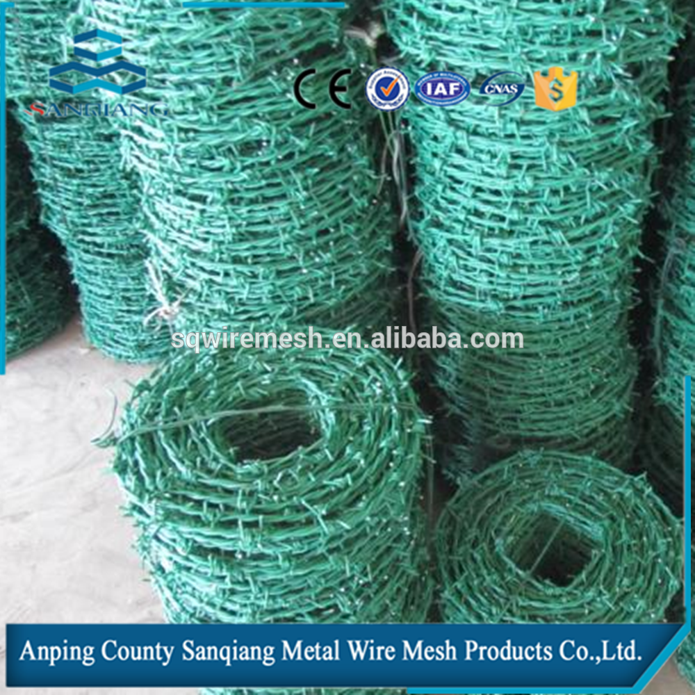 SanQiang hot salePVC Coated Barbed wire length per roll /barbed wire fence/barbed wire price alibaba express